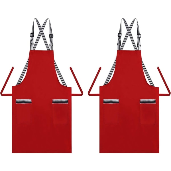 Justerbara axelband för matlagningsförkläde på tvären red 2PCS