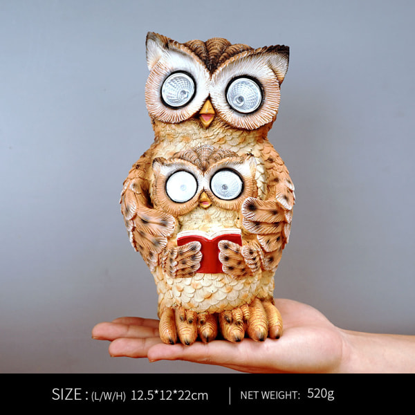 Owl Solar Lamp Owl Resin Statue Modern Owl Shape Lighting