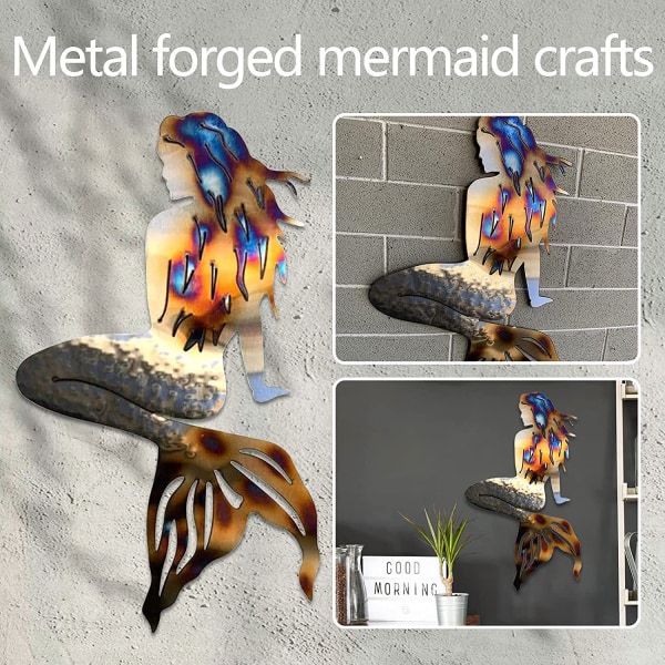 Mermaid Metal Smidesjärn Craft Väggkonst Heminredning