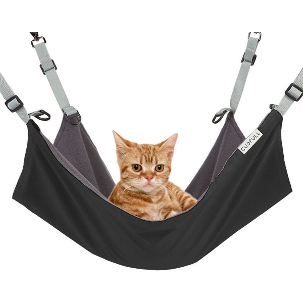 Cat Hammock Bekväm hängande hängmatta för husdjur, 42 X 56 Cm, svart