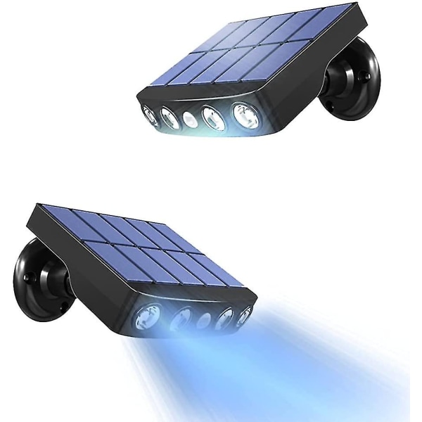 [2 delar] Solar Lights Outdoor Motion Sensor Lights, 360 Solar Spotlight Outdoor [1200mah] Vattentät Solar Lantern Outdoor Garden (svart)