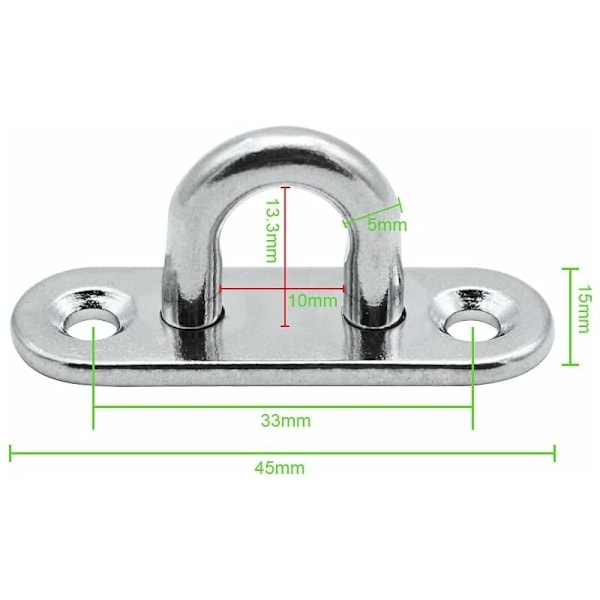 6 st perforerade plåtar, rostfritt stål lock, 5 mm kraftig fast krok, hängande stol, markis, båttillbehör, etc.