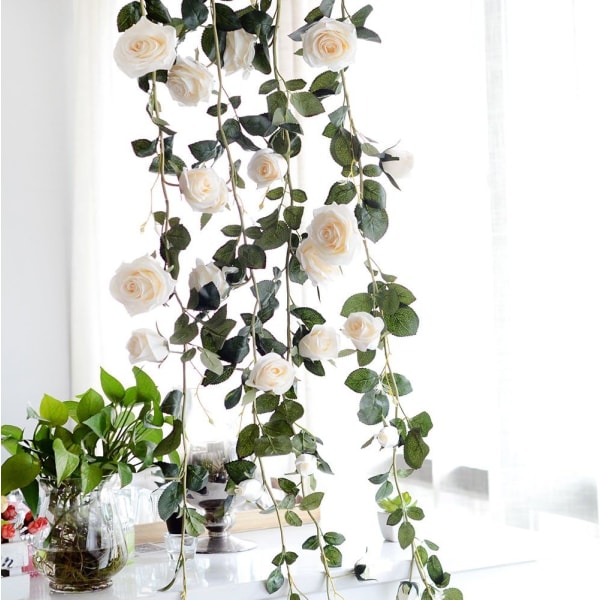 180 cm krans konstgjord blomsterkrans bröllopsdekoration white