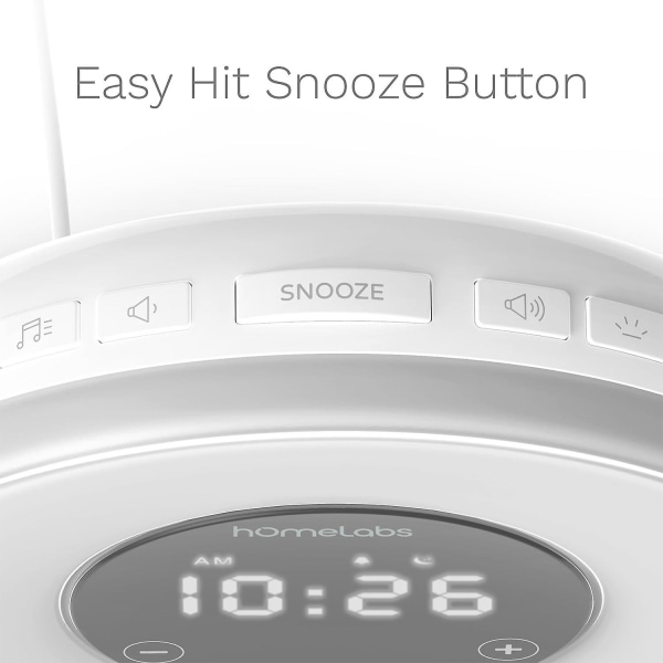 Sunrise Alarm Clock - Digital LED-klocka med 6-färgsbrytare och FM-radio för sovrum - med naturljud