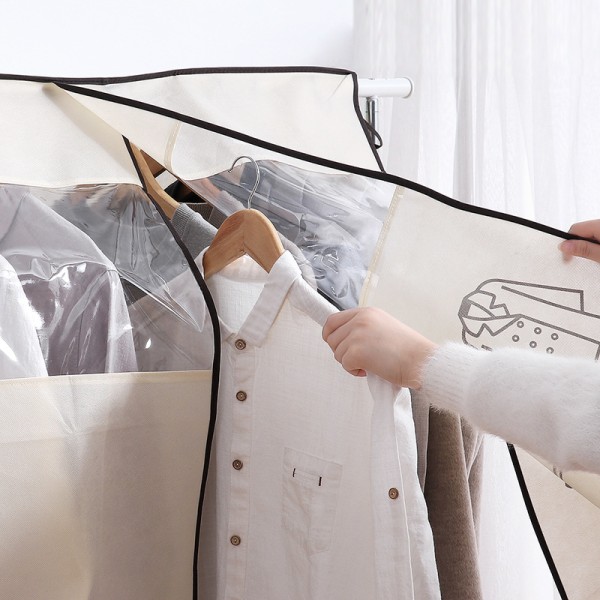 Hushålls tredimensionella kläder kläder kostym brudklänning genomskinligt cover hängande väska kappa skyddande cover tyg garderob