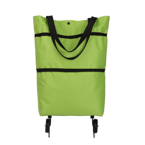 Bärbar väska med hjul, vikbar shoppingväska med stor kapacitet, väska med handtag för vagn green