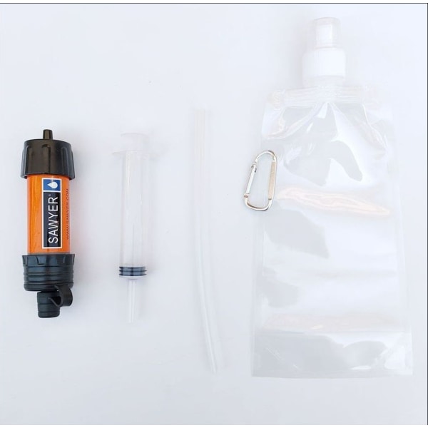 Mini vattenfiltreringssystem Bärbar Survival Water Purifier Halm orange