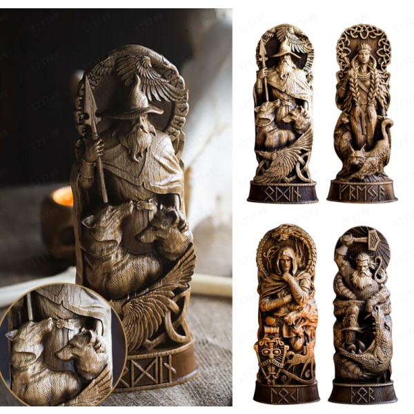 Odin Loke Staty of Thunder Mytisk figurdekoration Resin Craft Heminredningspresent