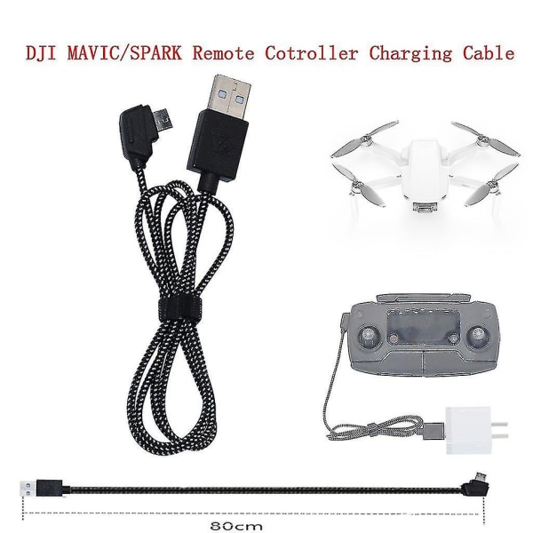 Snabbladdning Laddare USB kabel Nylon Line Connect Port för Dji Mavic