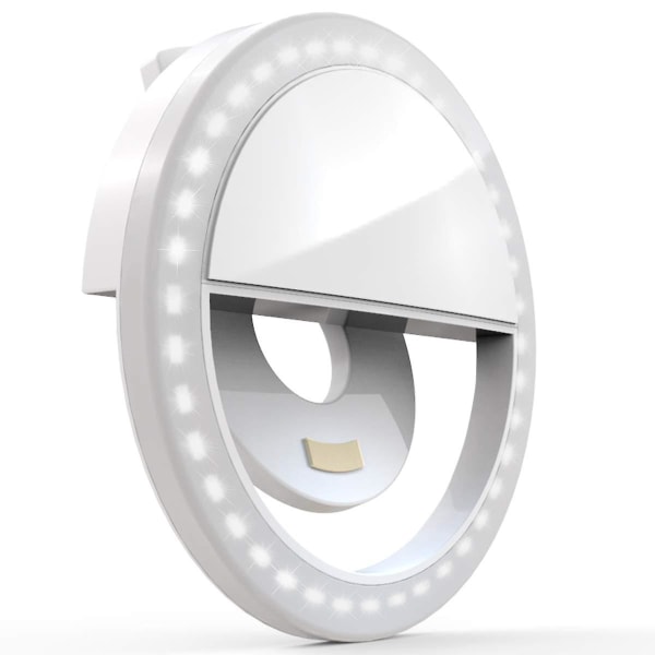 Selfie Ring Light Uppladdningsbar Bärbar Clip-on Fill Light Med 36 LED