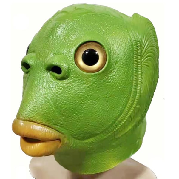 Green Fish Monster Mask Huvudbonader Halloween Cosplay Party rekvisita