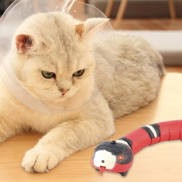 Elektrisk orm leksak, USB realistisk simulering smart induktion orm leksak, katt interaktiv leksak 39 cm