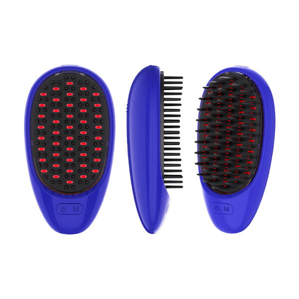 Bärbar elektrisk hårkamhuvud för hårbotten Vibrerande massagerskamborste blue