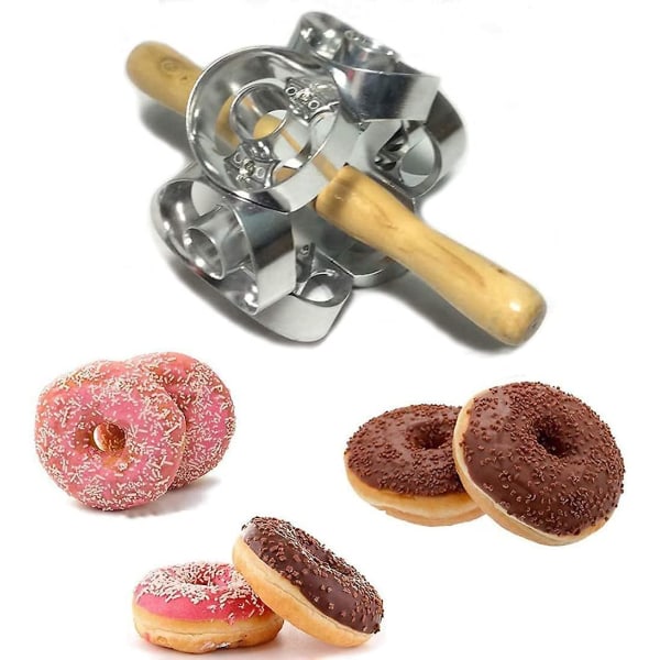 Revolving Donut Cutter Maker Form Bakverk Deg Metall Bakning Roller Köksredskap