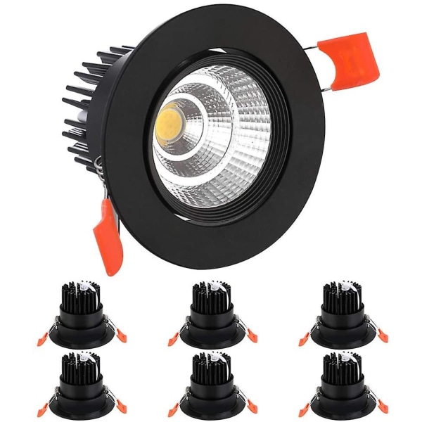 6-pack Taklampa LED Inbyggd Spotlight COB Downlight