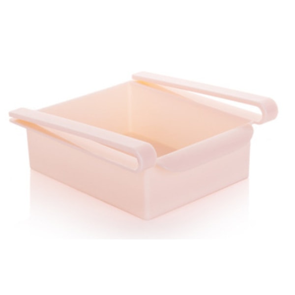 Kylskåp i plastförvaringskorg, förvaringslåda för mat och dryck, kreativa köksartiklar pink