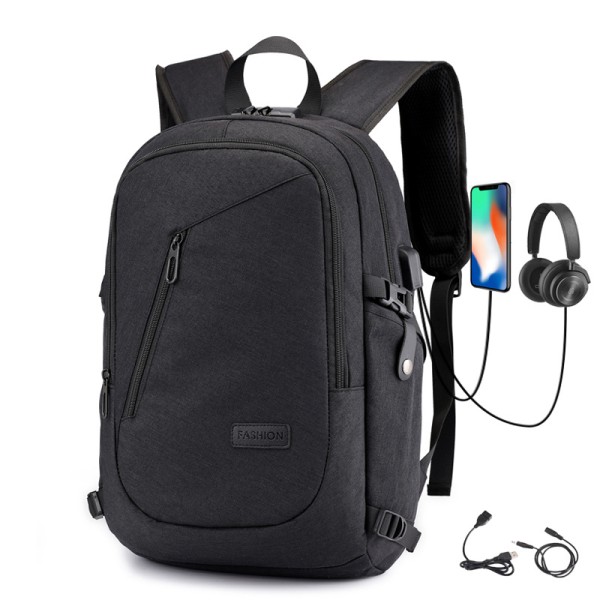 Vattenreseryggsäck med USB laddningsport, laptopryggsäck, fritidsvandringsryggsäck