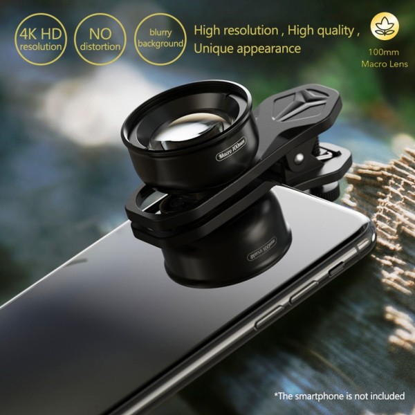 Universal Smartphone Macro Lens 4K HD Mobiltelefon Kamera Lens Ingen distorsion Suddig bakgrund Kompatibel med iPhone-serien