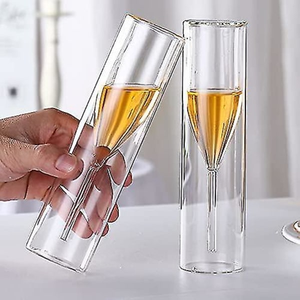 Dubbelväggig Crystal Stemless Champagne Flutes Glas