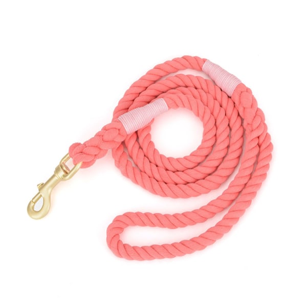 Hundkoppel i ren bomull i flera färger koppel flätat rep lämplig för medelstora och stora hundar i ren färg koppel husdjur pink