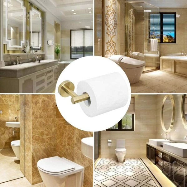 304 Toalettpappershållare i rostfritt stål Väggmonterad Toalettrullehållare för badrum Toaletttillbehör i borstat guld