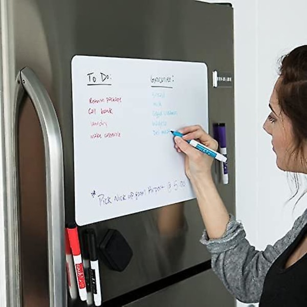 17"x12" magnetisk whiteboard för kylskåp med fläckbeständig teknologi