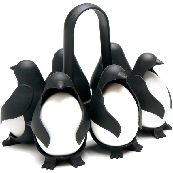Äggförvaring och förvaringsanordning, pingvinäggångare, som används för äggkokning i mikrovågsugn eller spis