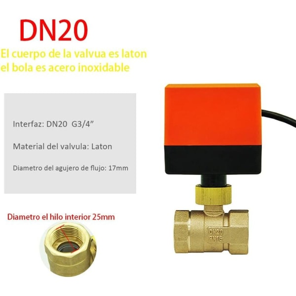 AC220V AC24V DC12V 2-vägs motoriserad ventil - Motoriserad 2-vägs kulventil DN15 DN20 DN25 DN32 DN40 DN50 (AC220V DN20)