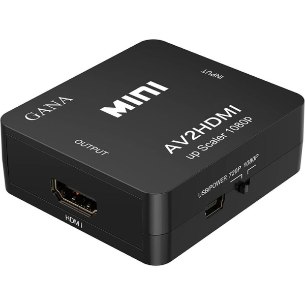 CCTV-kabel och adapter RCA till HDMI-adapter | AV till HDMI-omvandlare AV till HDMI-adapterstöd 1080P (svart)