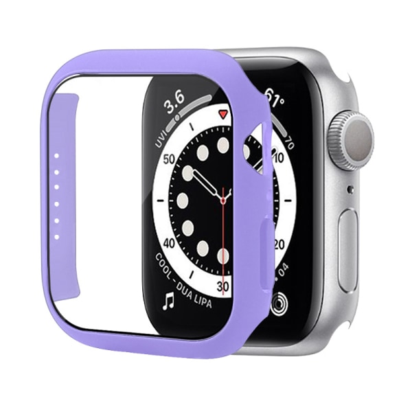 Glas+ cover för Apple Watch Case 45 mm Iwatch Tillbehör Skärmskydd Apple Watch Serie 7 Purple