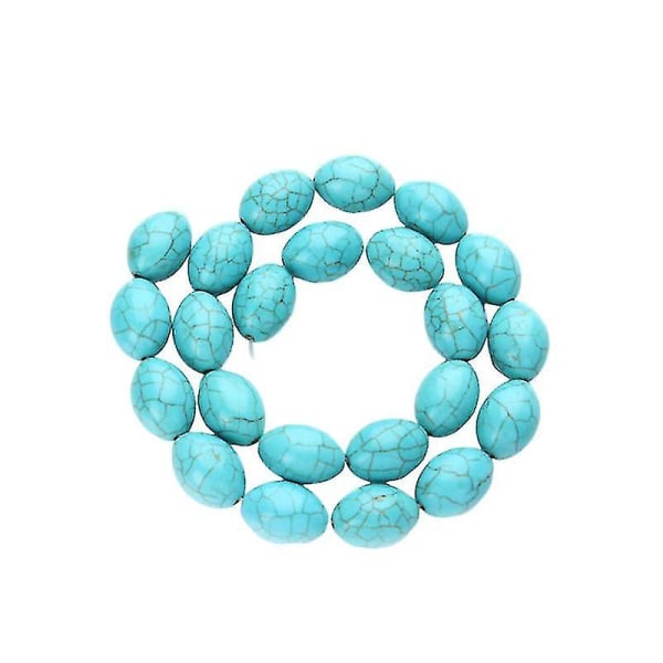 Ovala stenpärlor Kedja Turkos Kedjepärlor Creative Craft Pärlor För Gör-det-själv Smycken Tillbehör Armband Halsband (himmelsblå)