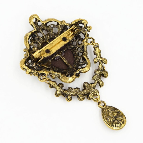Lady Vintage Cameo viktoriansk stil Bröllopsfest Hänge Brosch Pin Gift gold