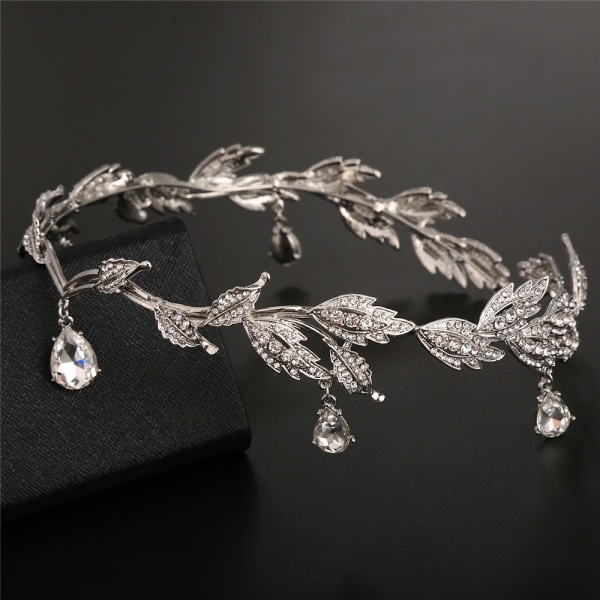 Bröllopsbröllop Huvudbonader Ögonbryn Drop Strass hårband Crown Crystal Ornament silvery
