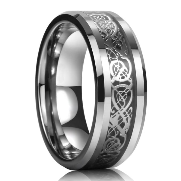 Ring i rostfritt stål med guld- och silverflake och drakflake Rostfritt stål Celtic Dragon Ringar för män 9