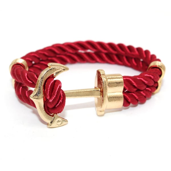 Marinblå Anchor Armband för män Red Gold