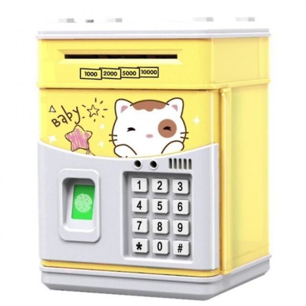 Elektronisk spargris, mini söt tecknad katt ATM lösenord spargris