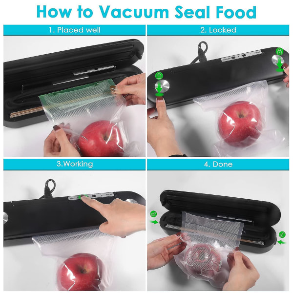 Automatisk Food Vacuum Sealer Torr Wet Food Saver Conservering Pack Machine