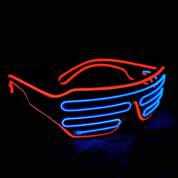 Glasögon Blinkande Led Solglasögon Light Up Kostymer för 80-talet, Edm, Party Rb03 (röd - Blå)