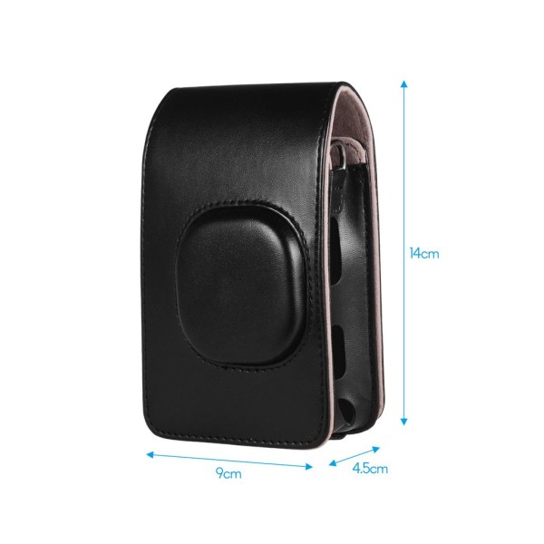Kompakt omedelbar kameraväska i syntetiskt läder och axelrem kompatibel med Fuji Instax Mini LiPlay case