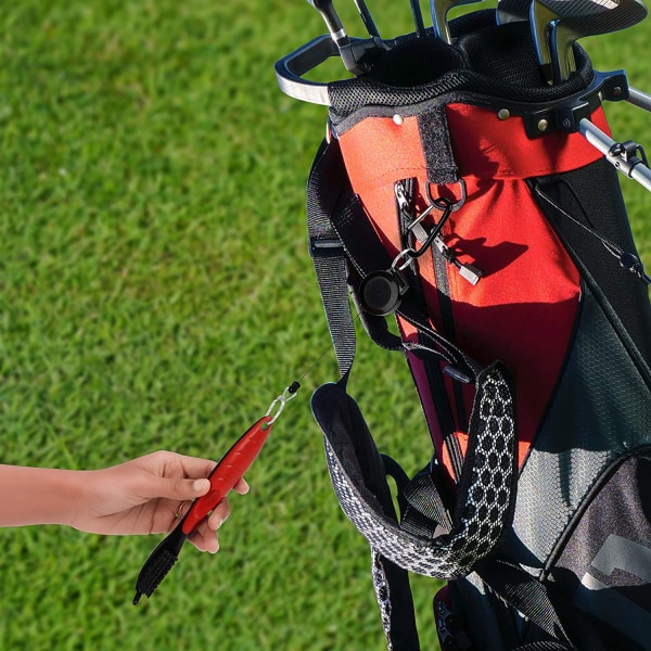 Golfklubbborste och spårrengörare, dubbelsidig nylon red