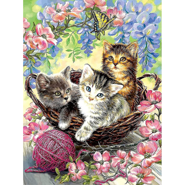 Komplett diamond painting Tre kattungar