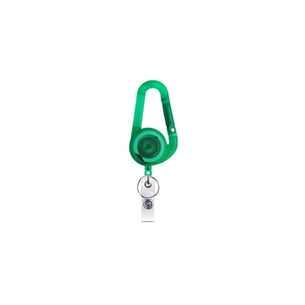 Infällbar nyckelring ID-korthållare - utdragbar nyckelring med bältesklämma, märkesrullar (grön, 3 st) green