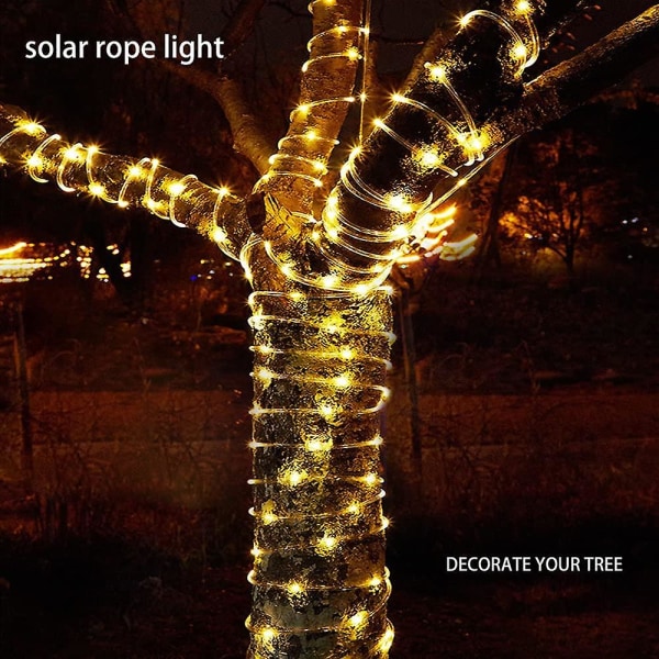 Solar Rope Light 33ft 100l Ip65 Vattentät Outdoor Led