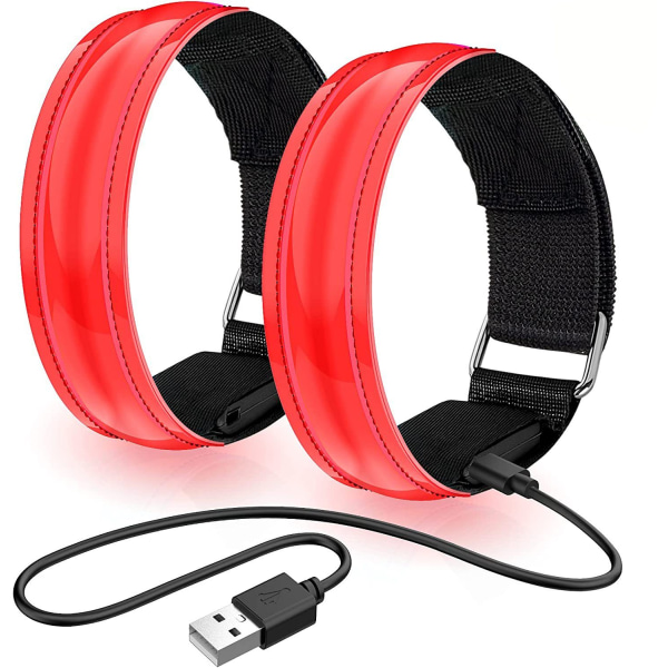 2st uppladdningsbara armband Glow armband för jogging red