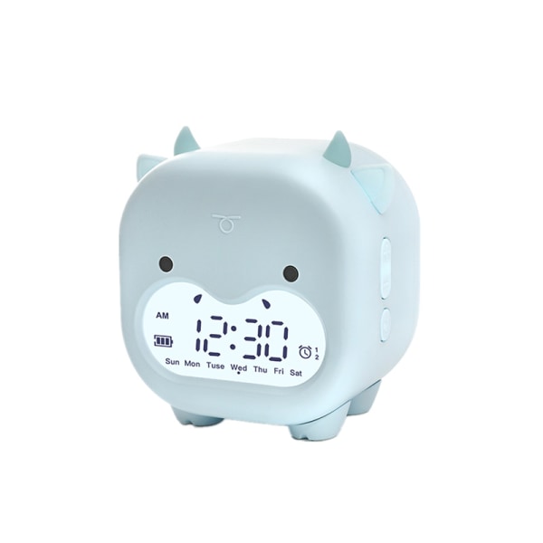 Stupid Cow Intelligent Väckarklocka USB Laddning LED Timing Röststyrd elektronisk digital klocka blue