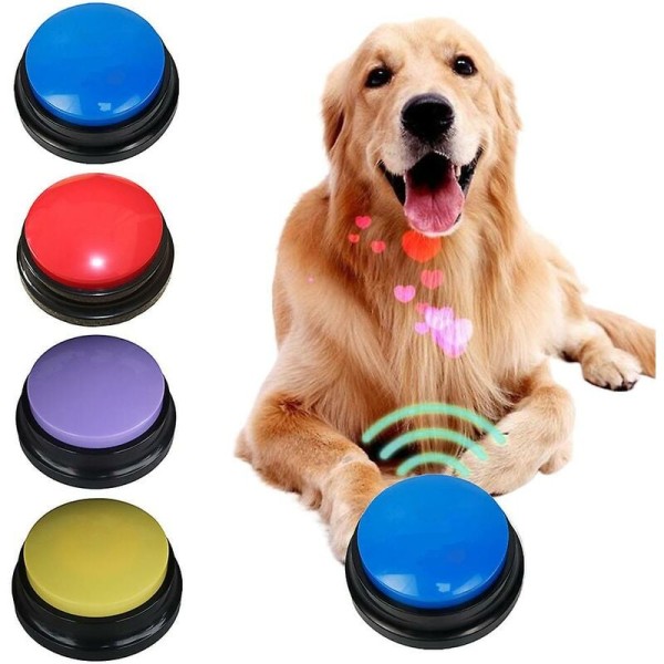 Husdjur Hundar Katter Kommunikationsknapp Talande Hund Ljudbox Ekolod Inspelningsleksak - Röd