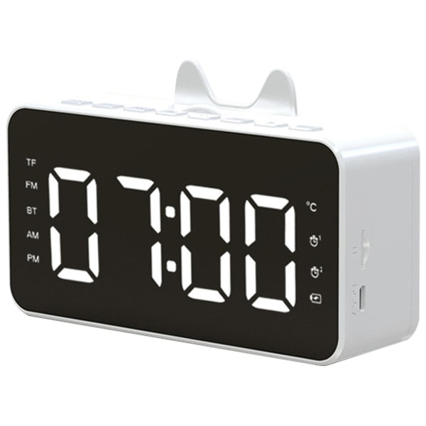 Digital väckarklocka Spegel Led Display Bluetooth högtalare med trådlös FM-radio