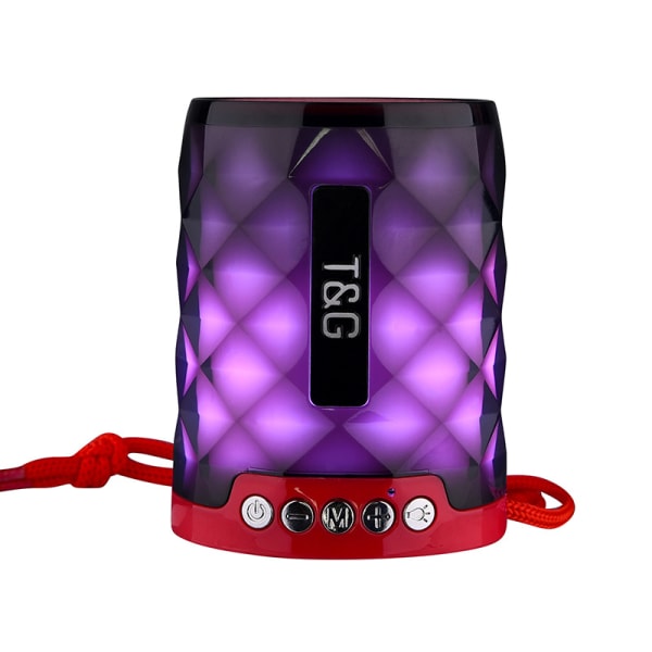 Tg155 färg LED mini bärbar vattentät tf-kort fm stereo trådlös bluetooth -kompatibel högtalare utomhushögtalare red