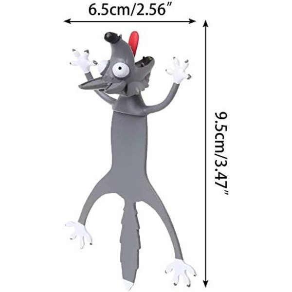 Söta bokmärken, roliga 3D-tecknade bokmärken