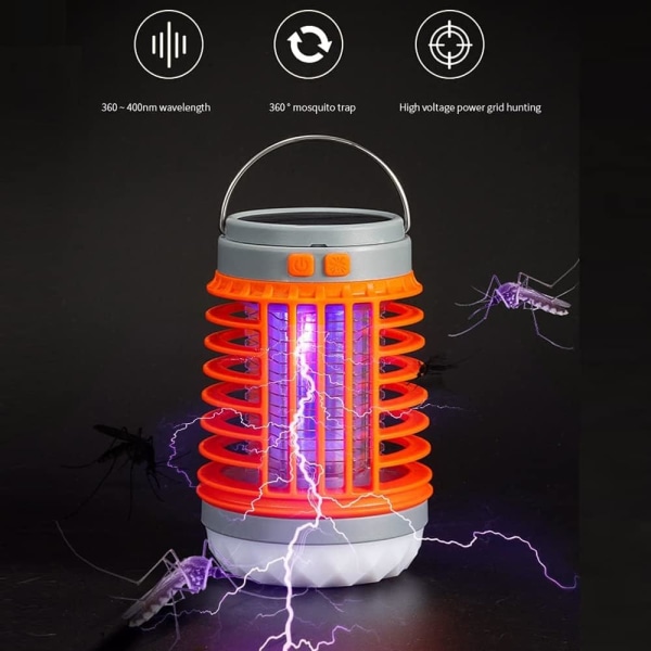 LED Elektrisk Mosquito Killer Lamp Utomhus USB Uppladdningsbar Belysning Myggfälla